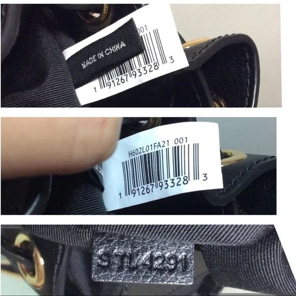 ✨ Authentic Marc Jacobs The Bucket Bag Logo Plaque Drawstring Woven Strap Black - Picture 14 of 16